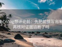 糖心Vlog想评论前：先把前提写出来，再核对证据链断了吗