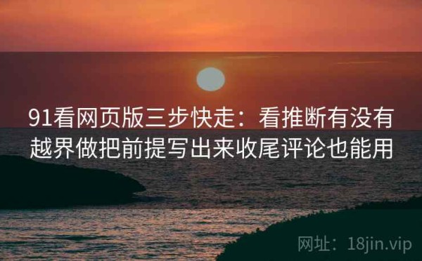 91看网页版三步快走：看推断有没有越界做把前提写出来收尾评论也能用