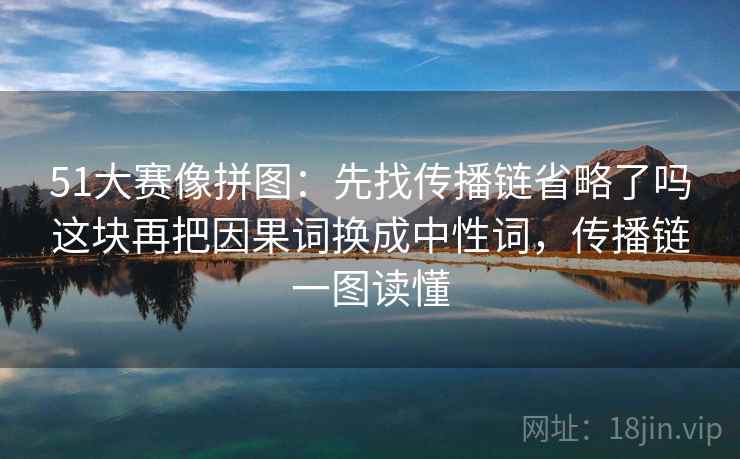 51大赛像拼图：先找传播链省略了吗这块再把因果词换成中性词，传播链一图读懂
