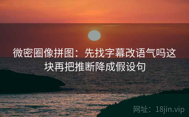 微密圈像拼图：先找字幕改语气吗这块再把推断降成假设句