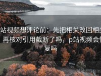p站视频想评论前：先把相关改回相关，再核对引用截断了吗，p站视频会恢复吗