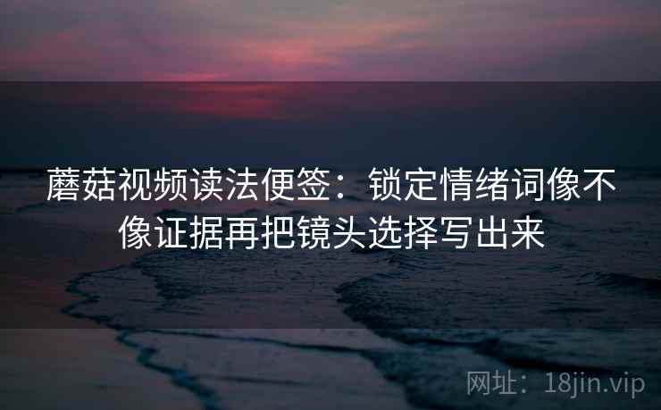 蘑菇视频读法便签：锁定情绪词像不像证据再把镜头选择写出来